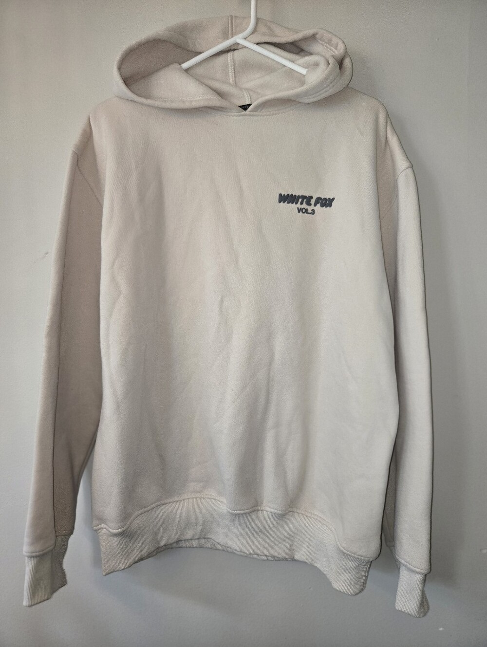 White Fox Boutique Vol. 3 Cream Gray Hoodie [S/M] Oversized Streetwear Cozy